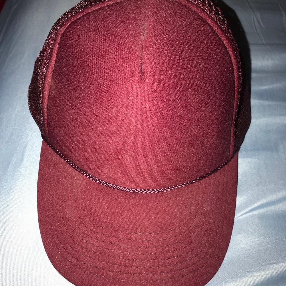 Maroon Mesh Baseball Cap